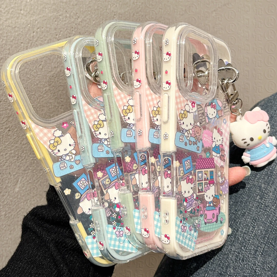 侧边卡通插画KT公仔适用苹果16promax手机壳15pro新款14女13/12