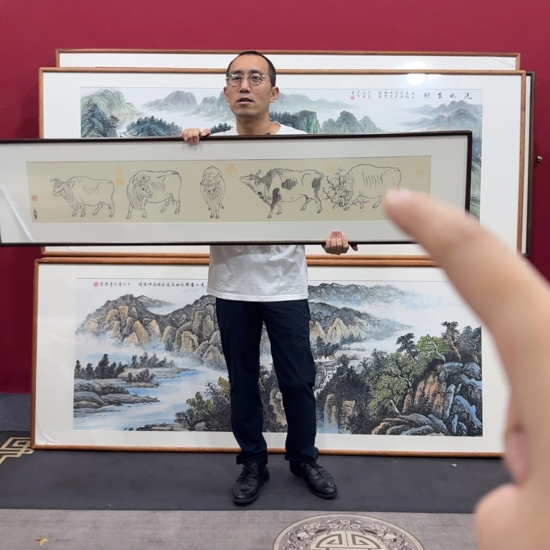 国画带框绘画160/35尺寸