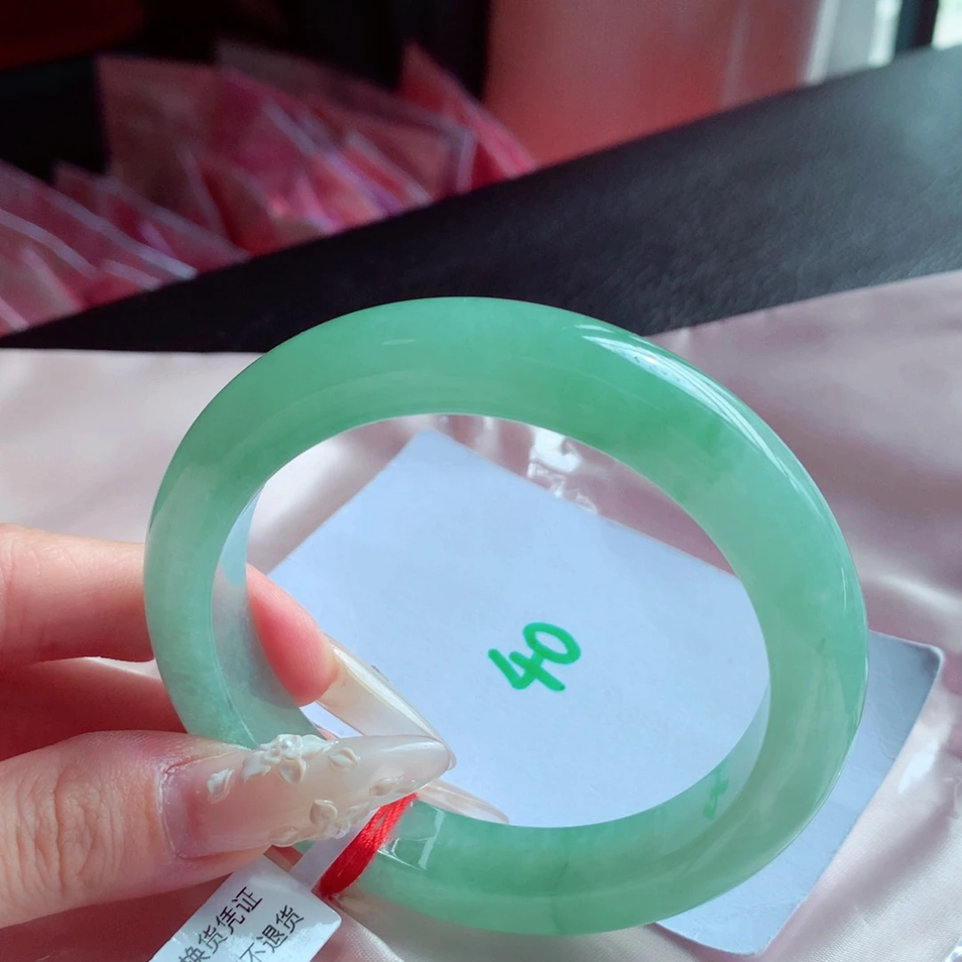未镶嵌手镯翡翠天然缅甸翡翠A货手镯 40号