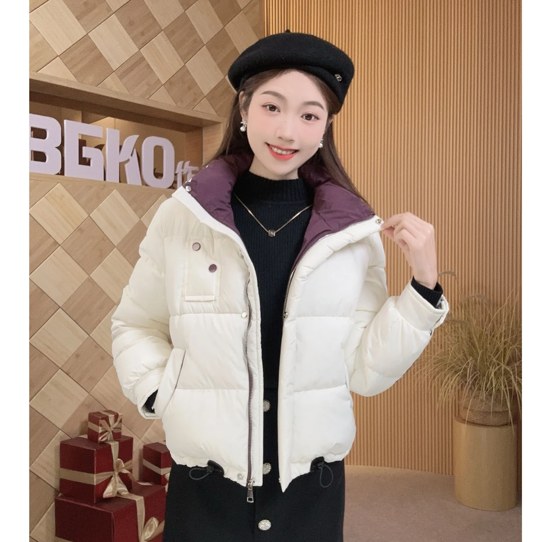 碧高小个子女装 冬季新款气质时尚显瘦设计感百搭加厚保暖棉外套