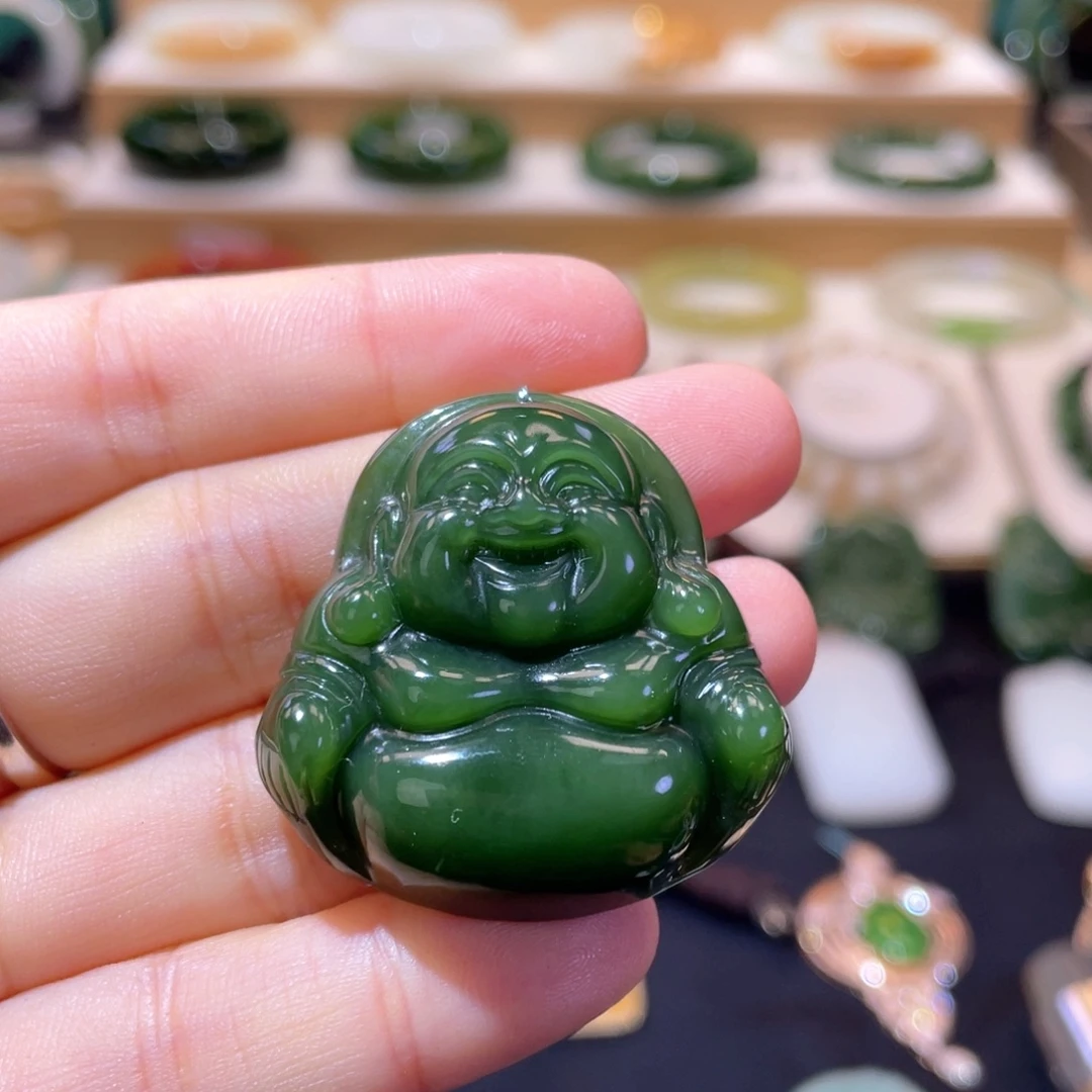 和田玉未镶嵌颈饰高品碧玉佛公