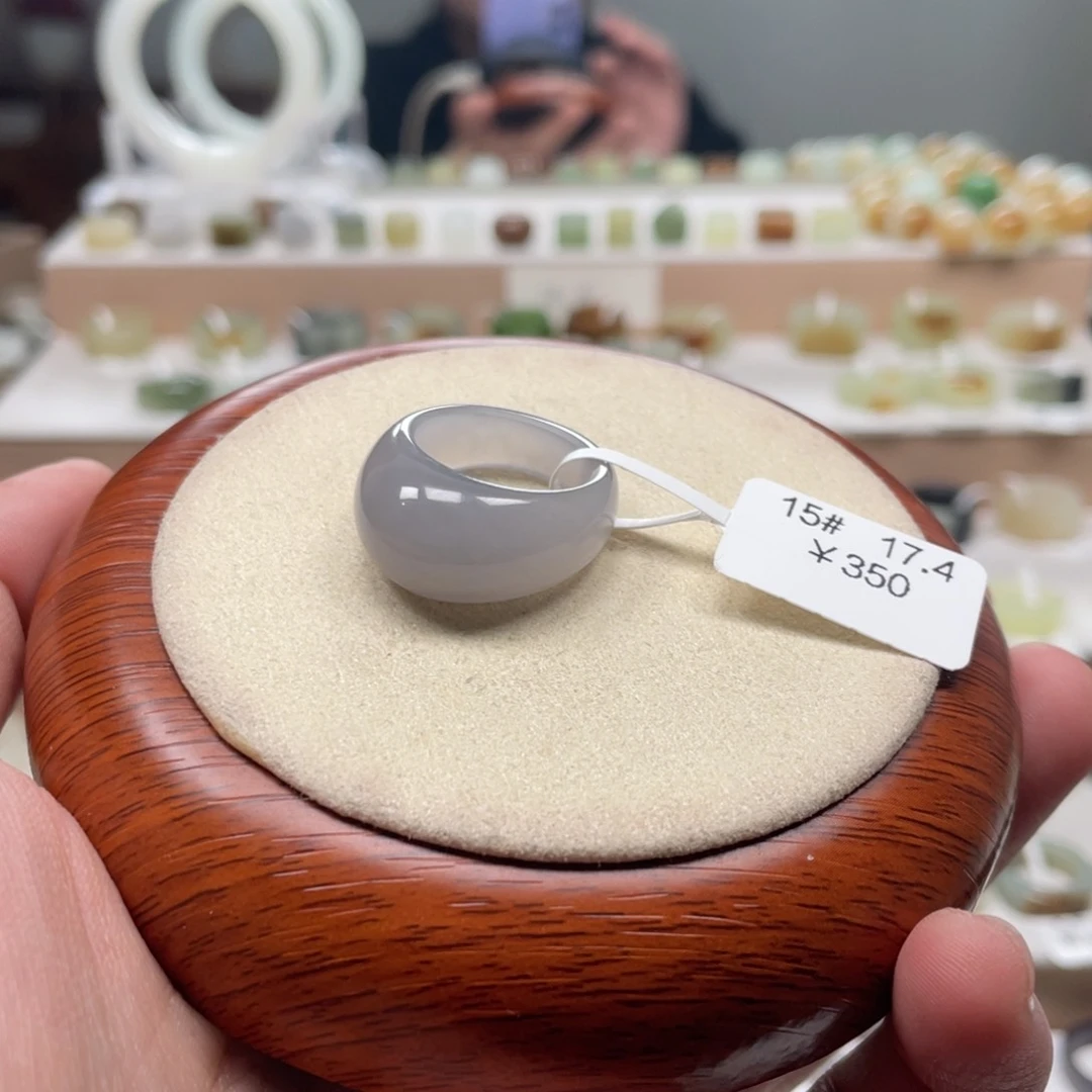 和田玉戒圈未镶嵌美***士17.4