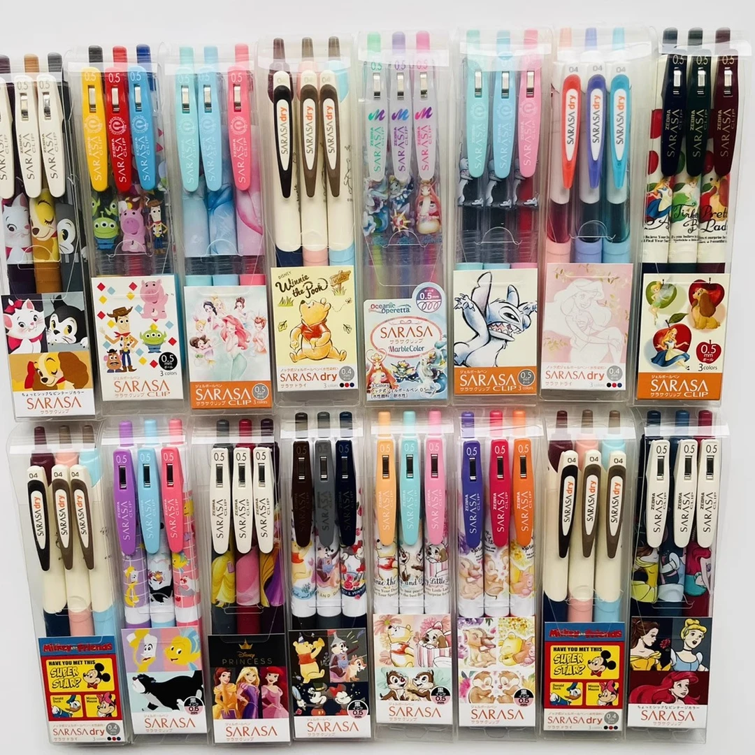 日本东京东迪限定奇奇蒂蒂维尼熊公主米奇米妮中性笔中油笔