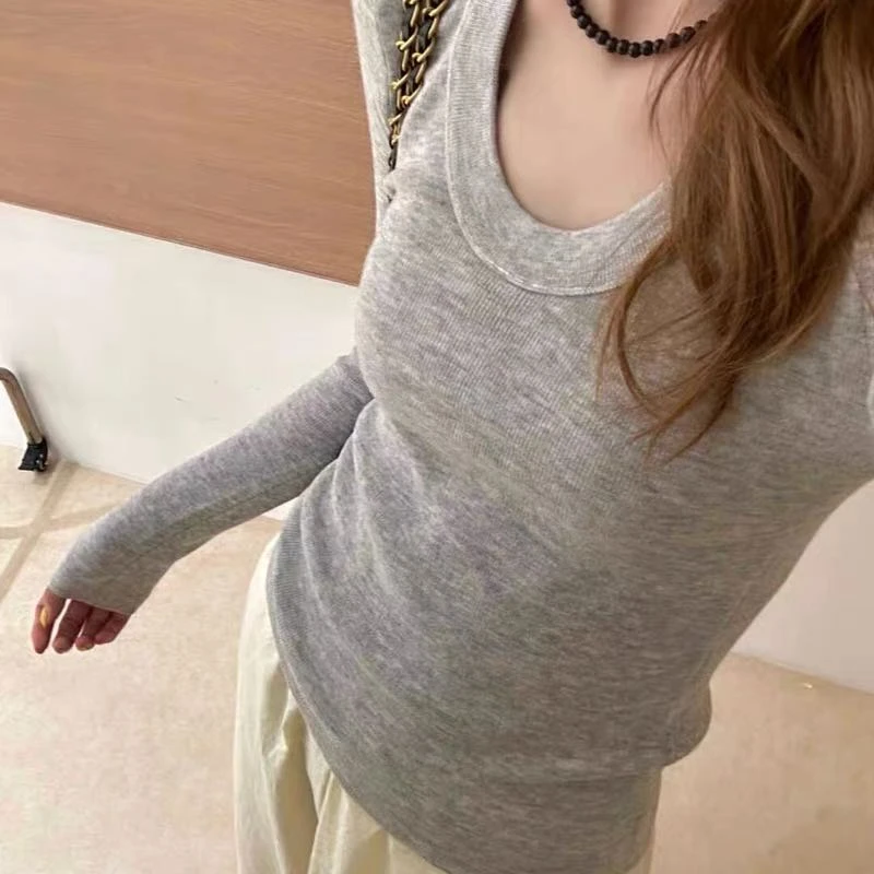 程程甄选 - 「十三行糖果色」鹅蛋领春款显瘦网红针织休打底衫867