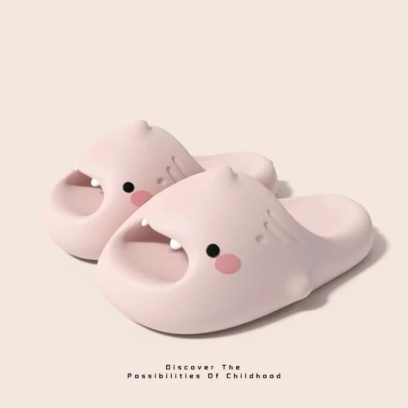 新款2025小萌鲨鱼拖鞋女夏季高颜值外穿可爱居家情侣舒适软底防滑