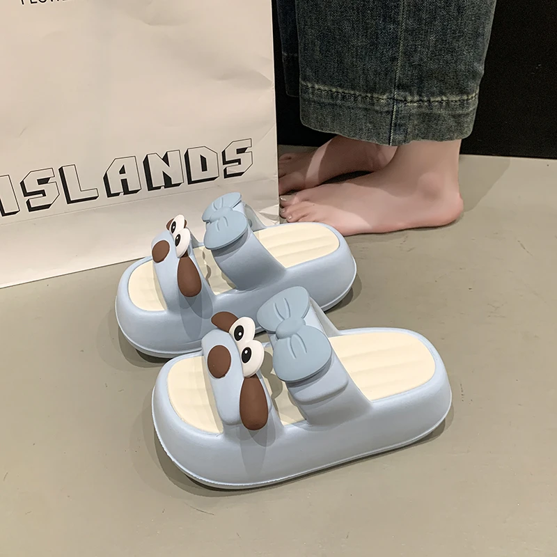 多巴胺卡通大眼睛拖鞋女外穿2025夏季新款厚底增高防滑舒适凉拖鞋