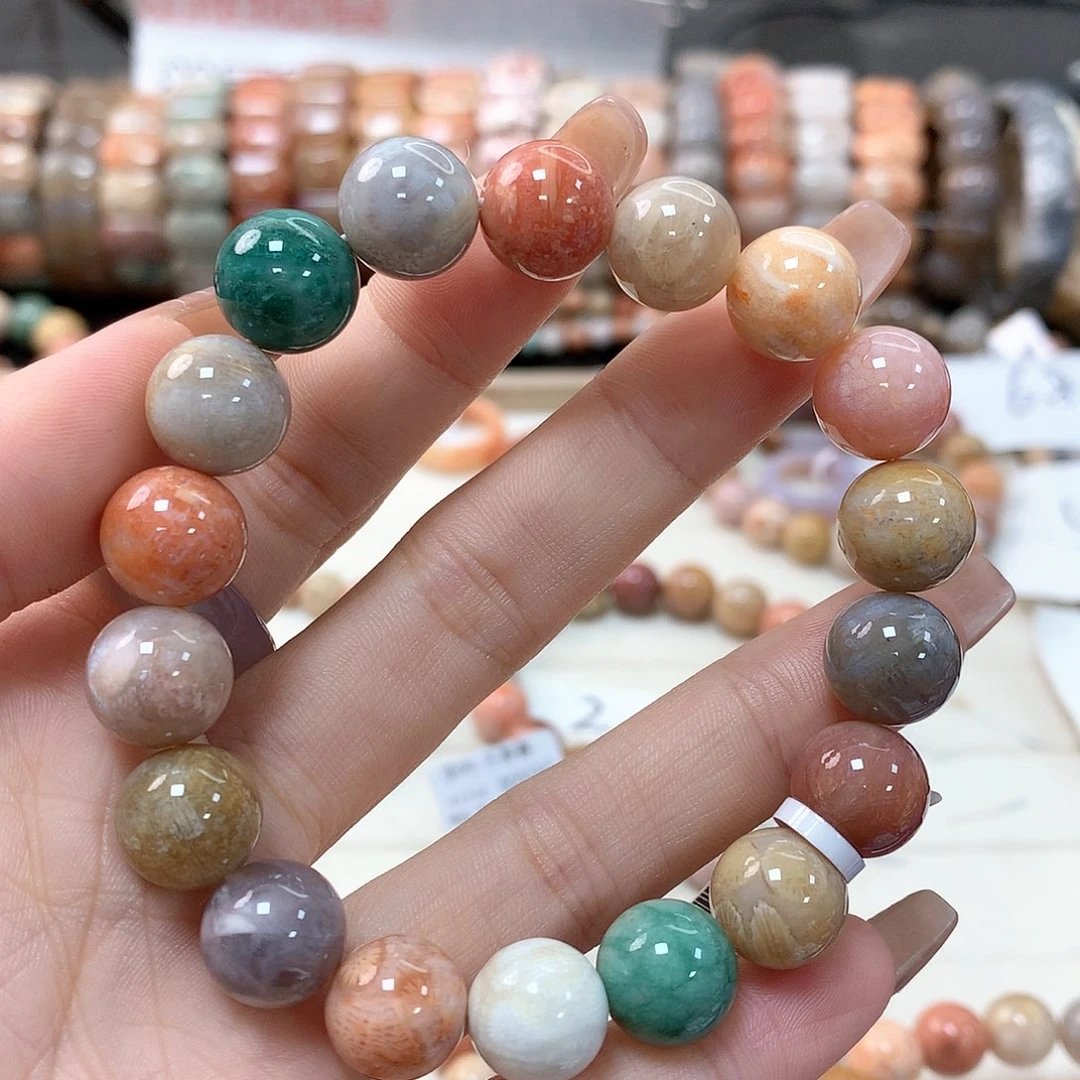 硅化珊瑚（珊瑚玉）手链未镶嵌～****洛451