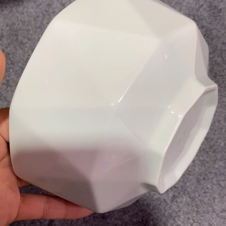 盖碗陶瓷6寸绿稀土钻石面碗