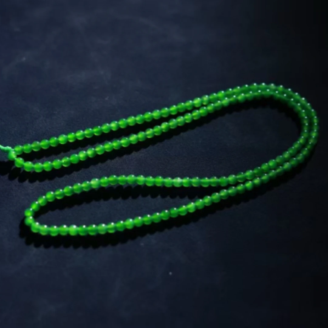 【多圈珠链】•唯美 规格：4mm  重13g随机 材质：和田玉•碧玉 HTY38