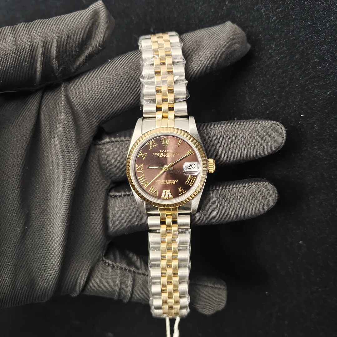 99新 Rolex/劳力士 日志/A0829/咖罗马牙圈/31表径