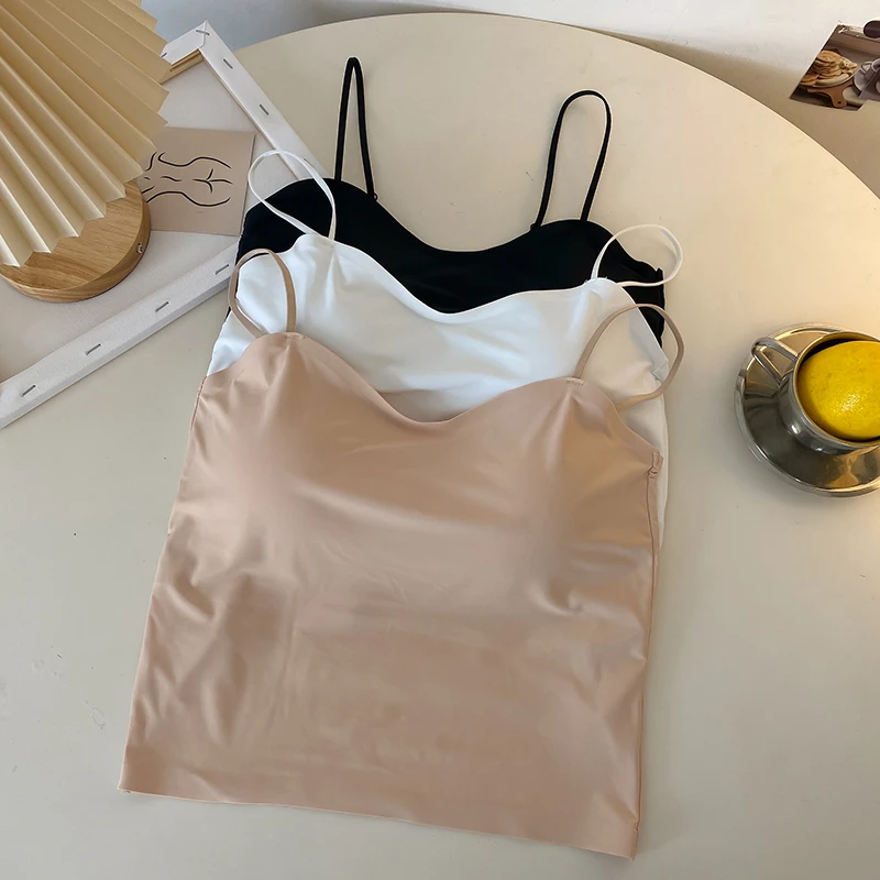 大码辣妹吊带背心女夏季带胸垫美背内衣外穿内搭无痕显瘦短款上衣