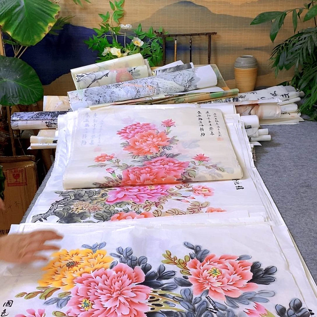 国画精品牡丹特价5元。