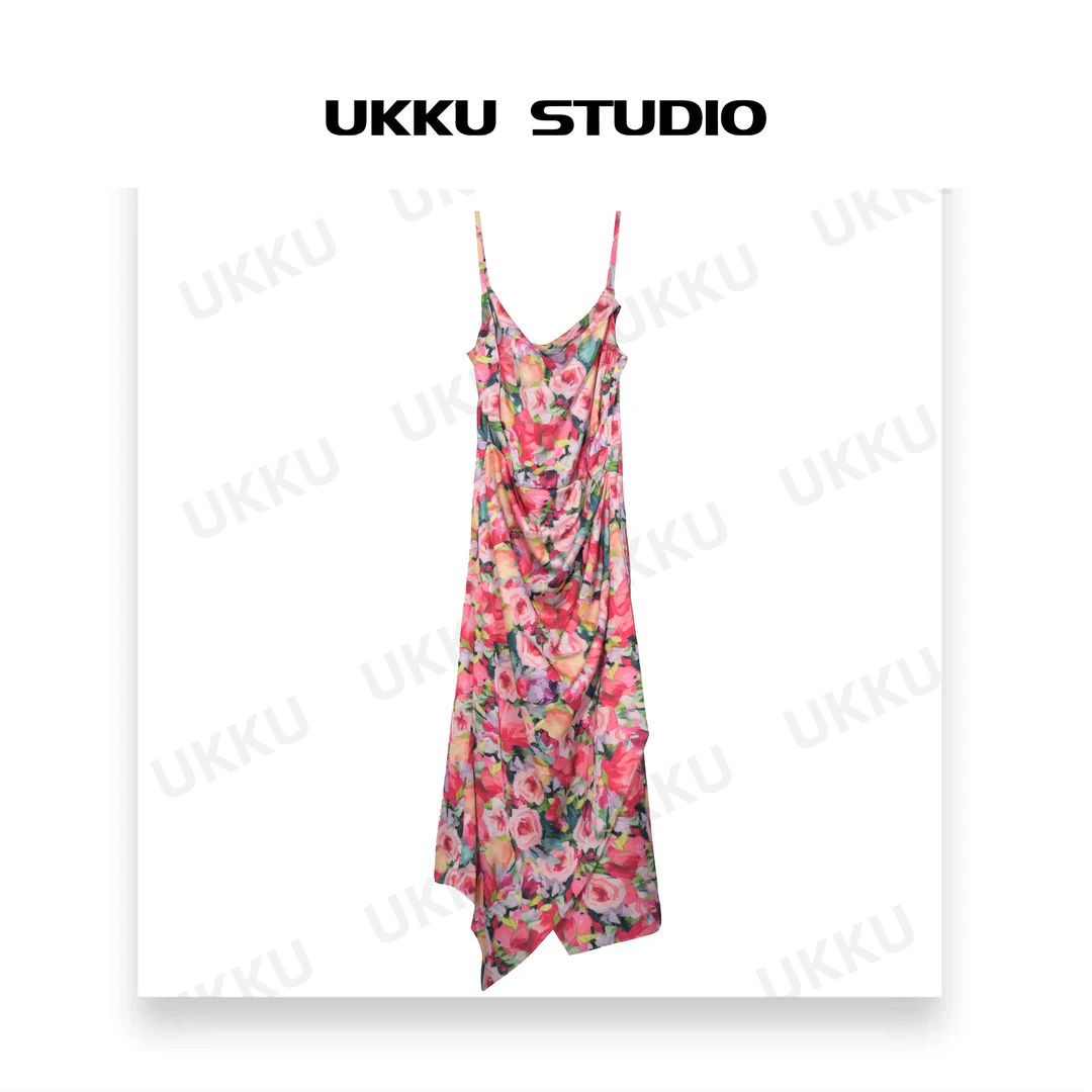 丹妮【UKKUSTUDIO】轻奢设计师收腰吊带性感连衣裙312397