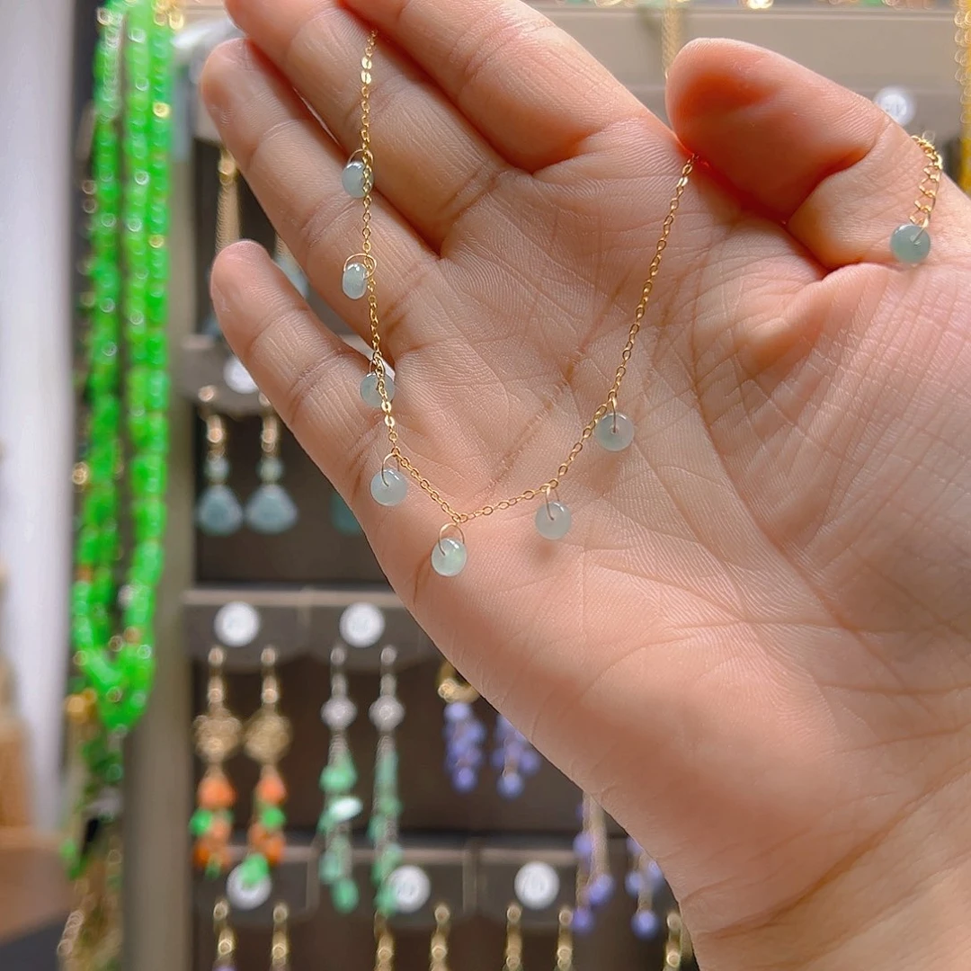 翡翠合金耳坠翡翠脚链