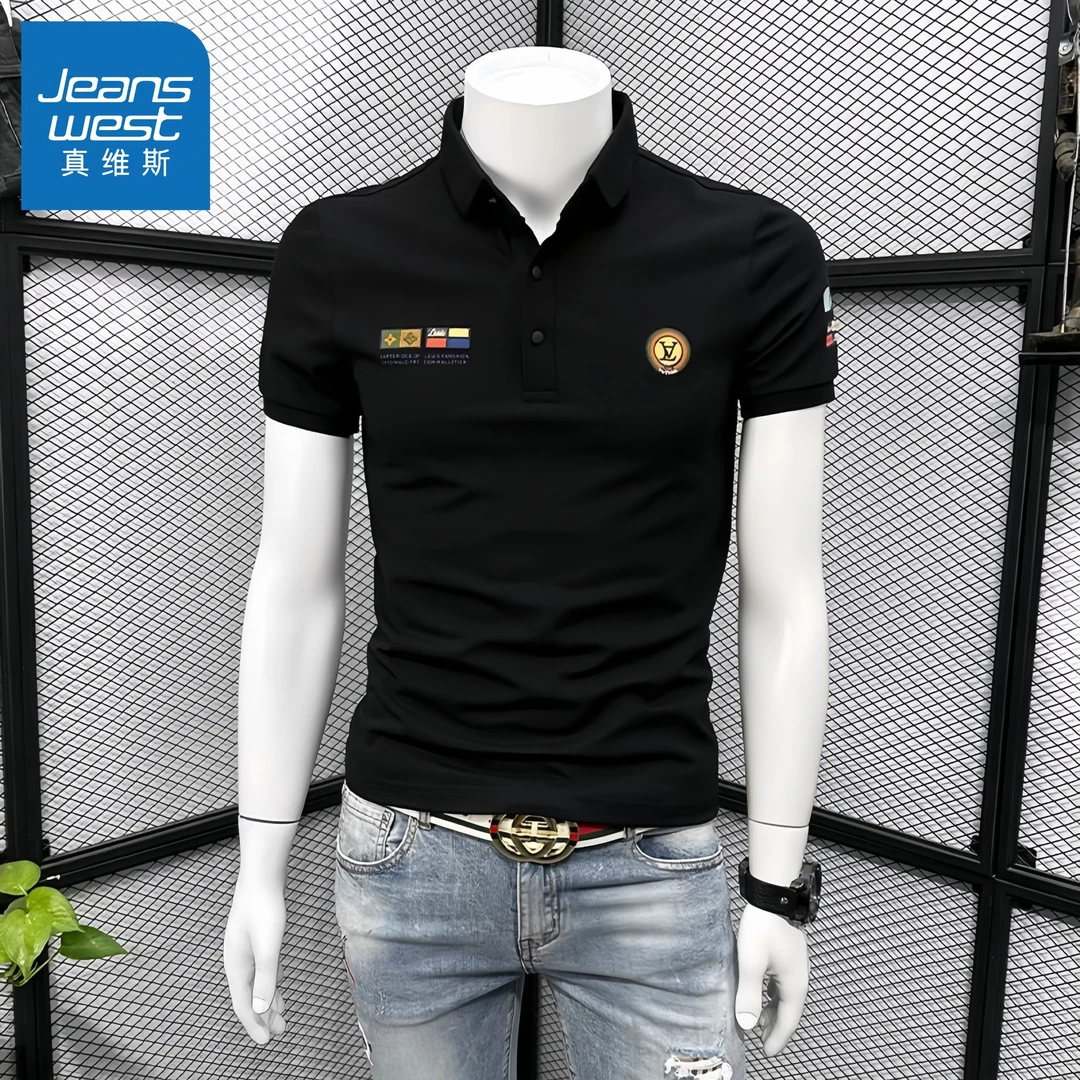 真维斯POLO衫男款短袖t恤夏季潮牌新款修身高端翻领美式百搭体恤