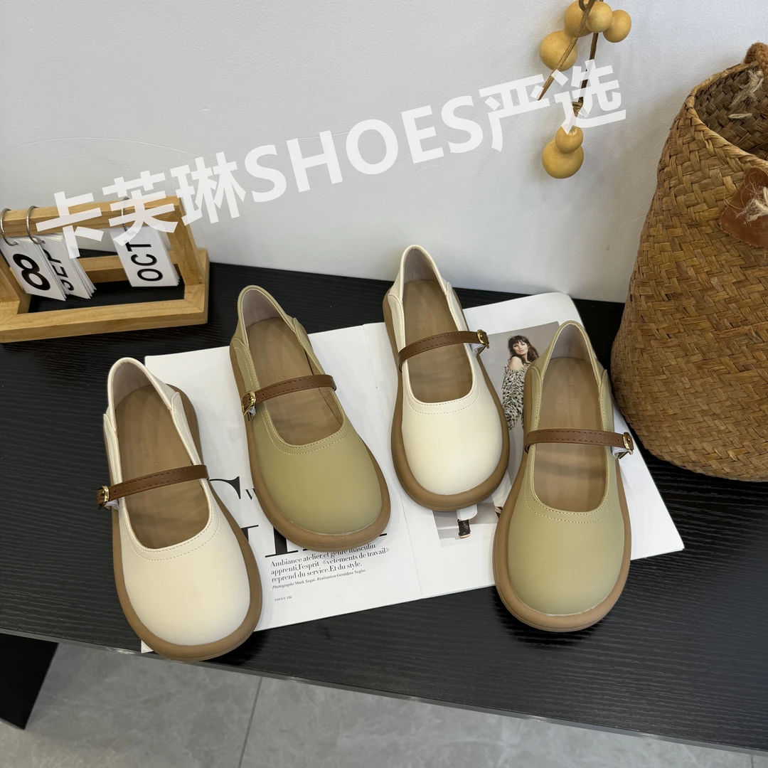 【卡芙琳SHOES严选】舒适乐福鞋百搭春网红爆款时尚一字扣带单鞋女