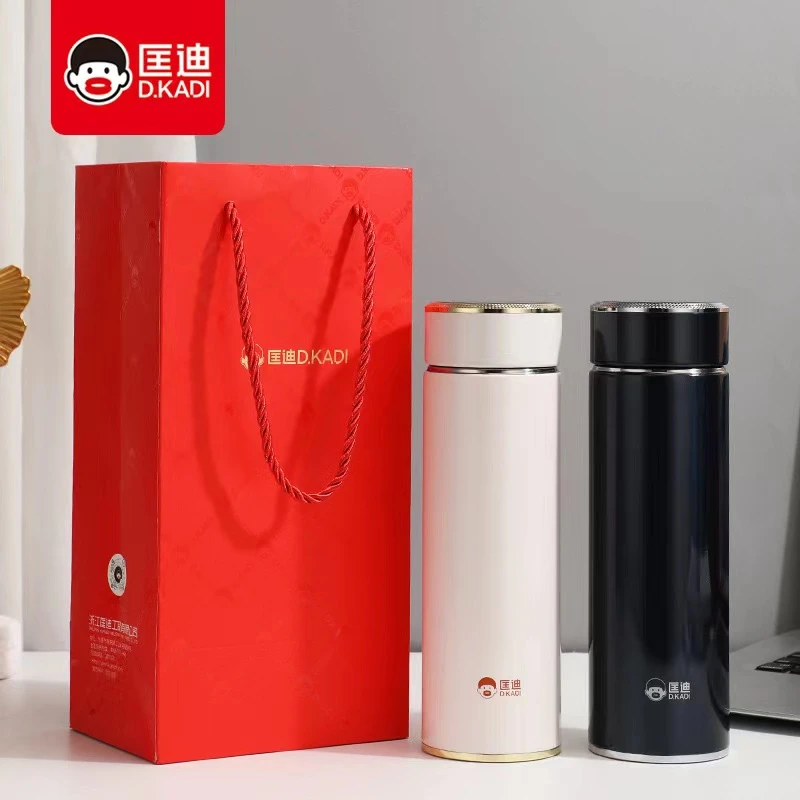 匡迪保温杯316L不锈钢高档男女士大容量过滤真空便携茶水杯礼盒装