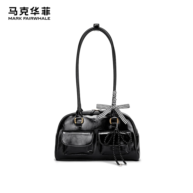 小众百搭保龄球包丝带复古枕头包