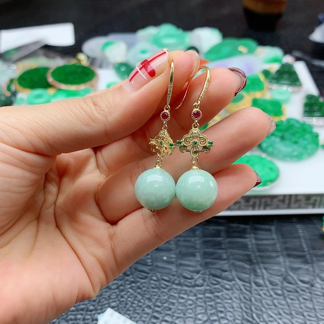 【闪购商品】翡翠耳饰银S925镶嵌，