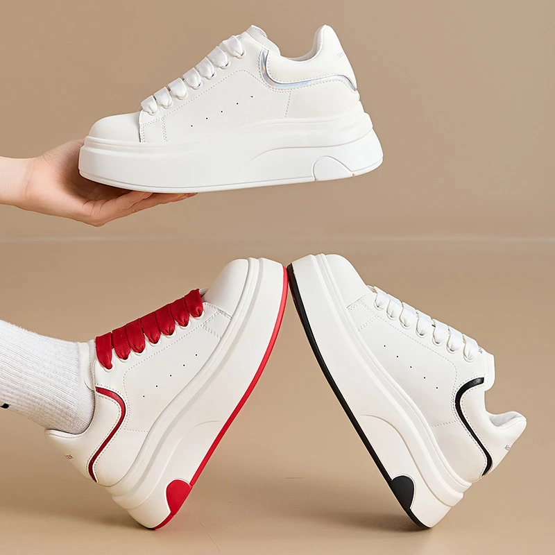 增高7CM休闲单鞋女2025新款运动厚底小白鞋女百搭小个子春季女鞋