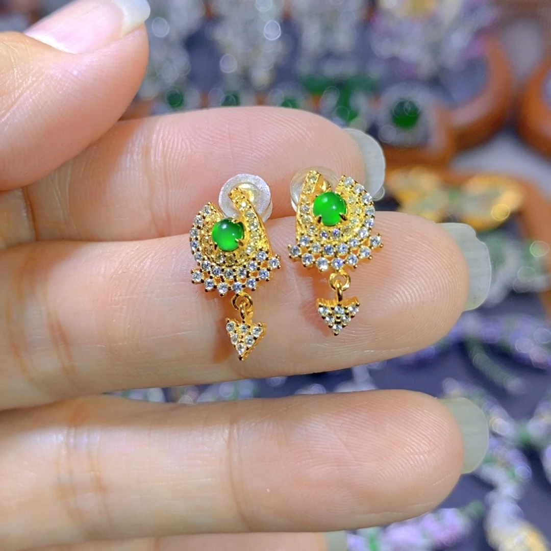 翡翠颈饰银S925镶嵌天然翡翠