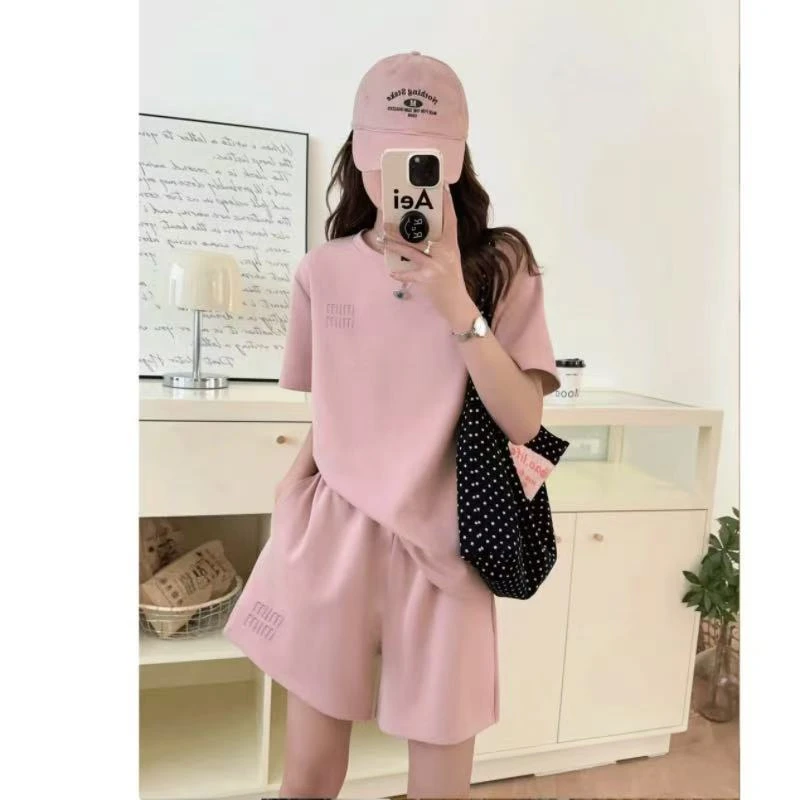 睡衣女夏款纯棉短袖短裤韩版休闲可外穿家居服套装（miu系少女）