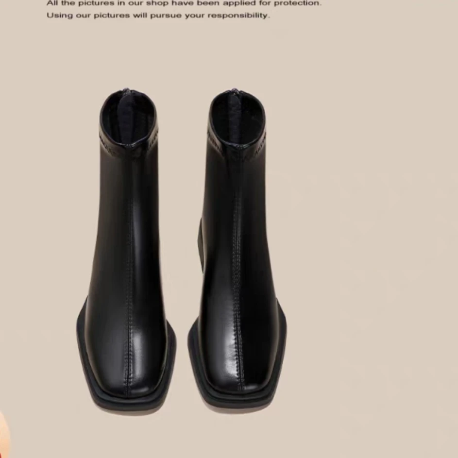 A8-2秋季厚底女靴粗跟瘦瘦短靴