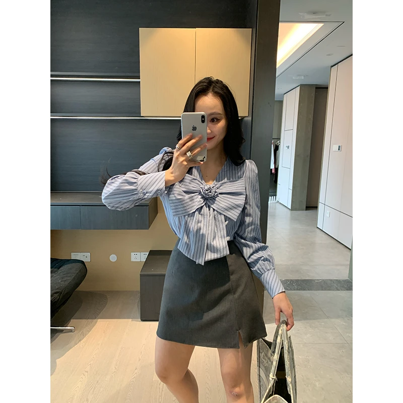 XINYI【欧尼bi备】春季高腰西装半身裙女短款收腰显瘦X625G01588