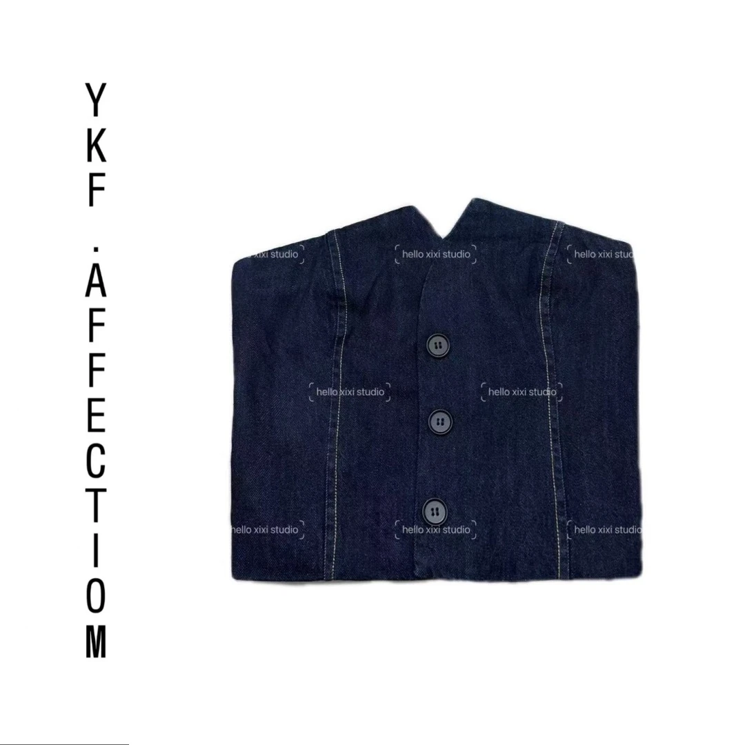 【高奢定制】显瘦蓝色百搭夏季复古韩版背心41208