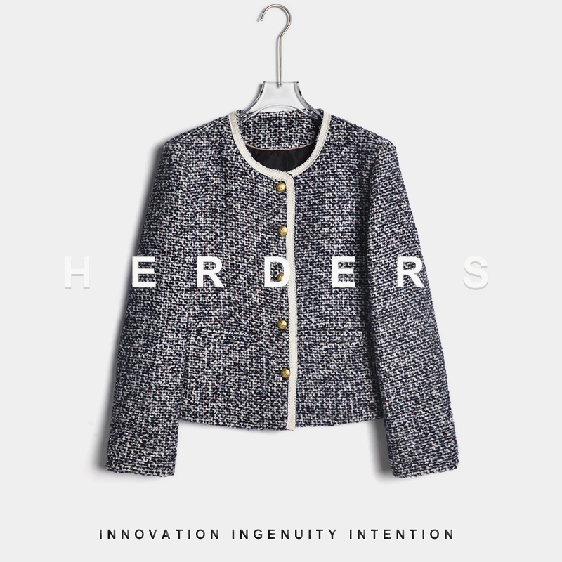 HERDERS 短款圆领粗纺小香风短外套 255182