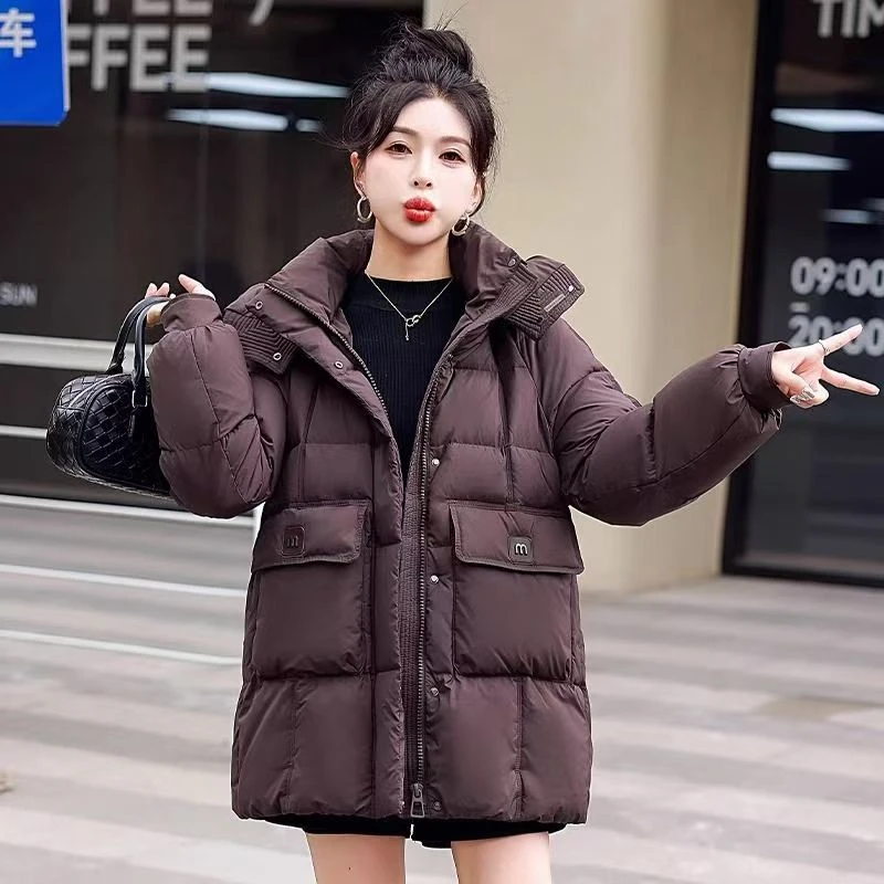 棉服百搭女中长款新款冬季加厚保暖短款棉衣外套时尚洋气面包服