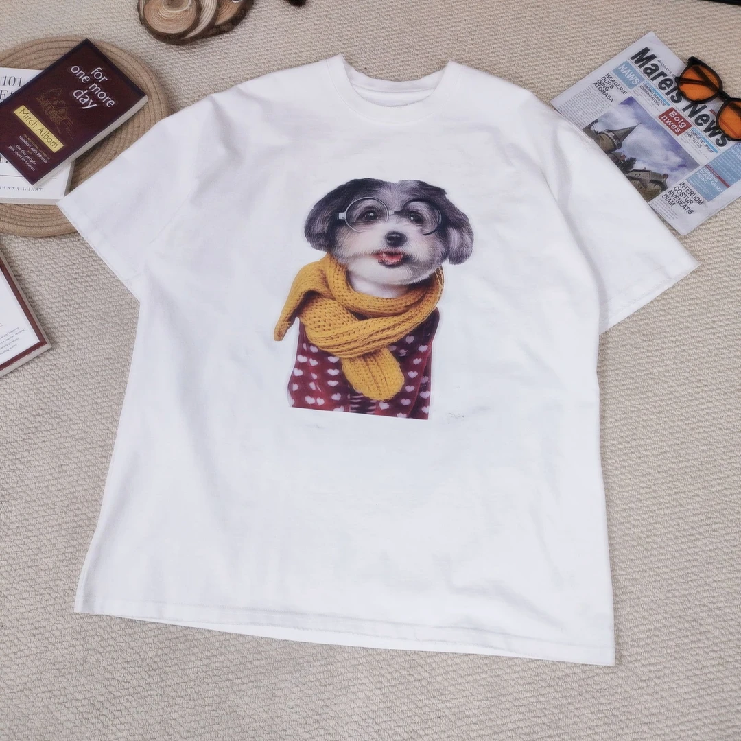 2024秋季新款宽松百搭时尚卡通印花短袖T恤8276