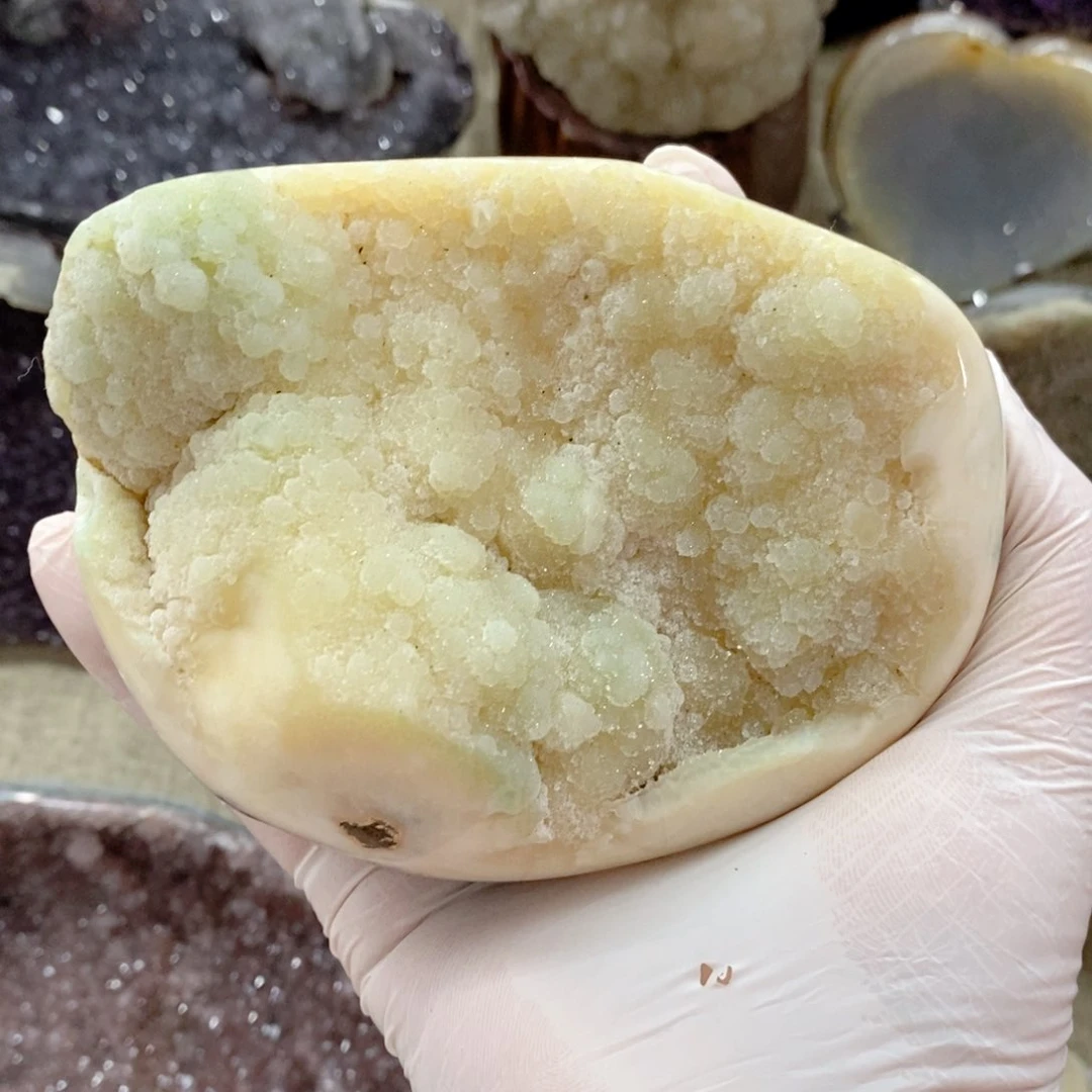 水晶天然水晶摆件9K金镶嵌