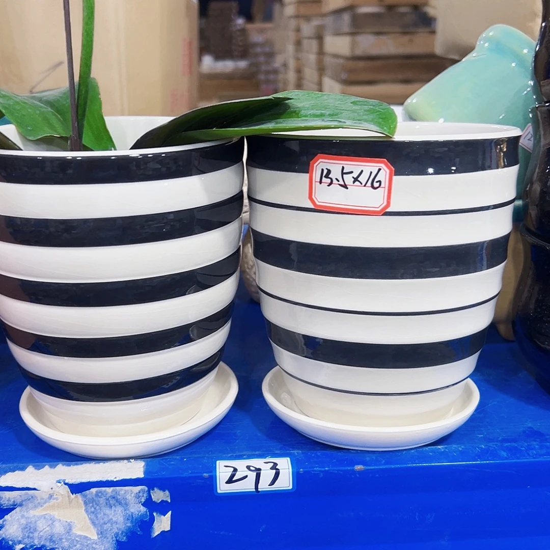 有孔外贸尾单陶瓷花盆凑单10米包邮