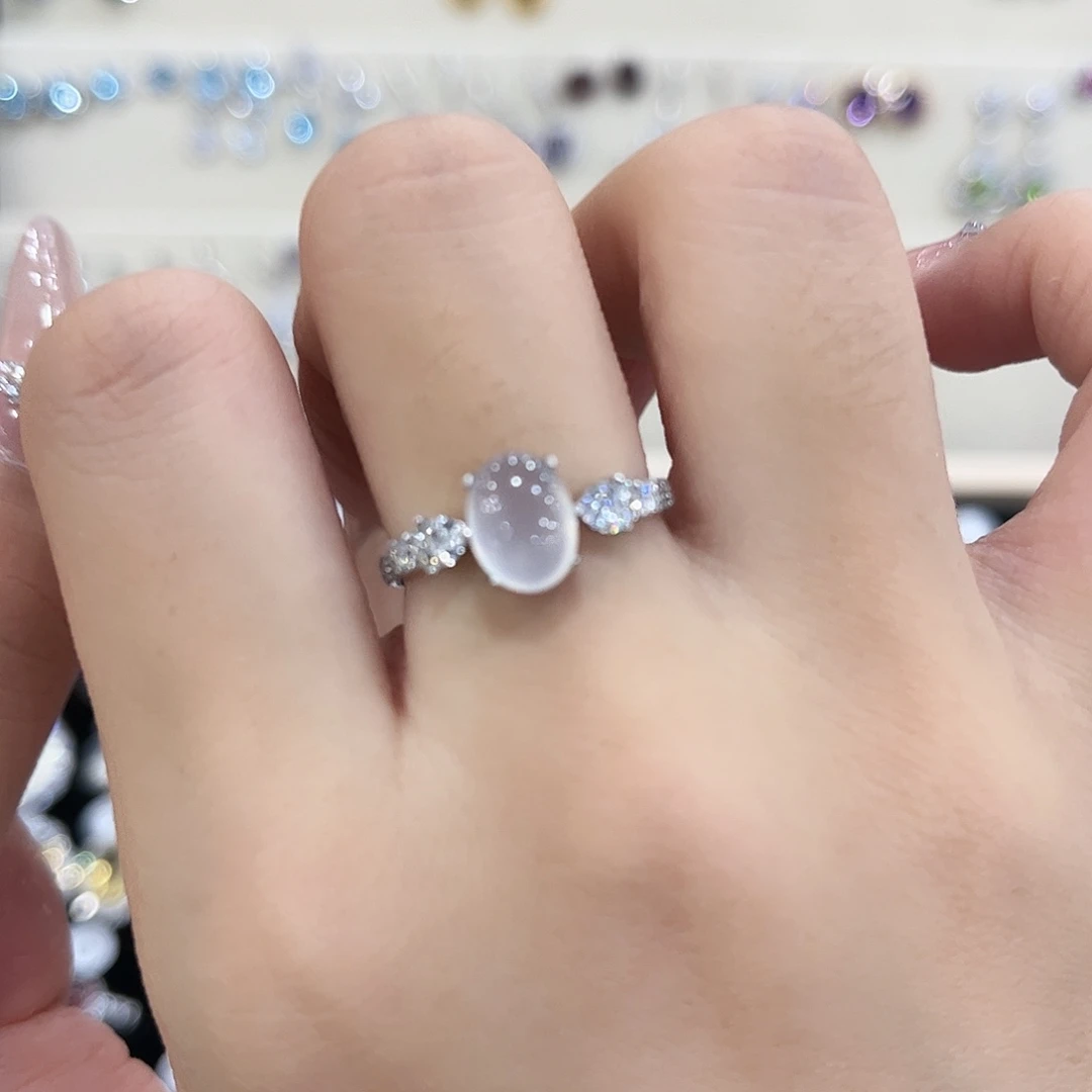 ****岫玉银S925镶嵌戒指