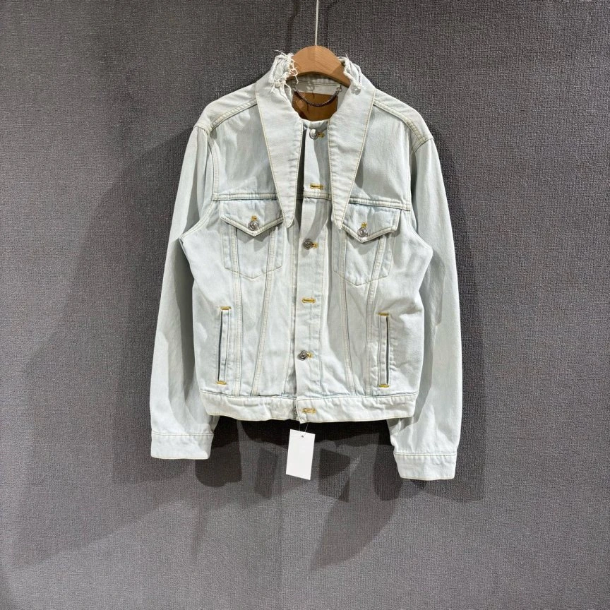 95新 Balenciaga/巴黎世家 （pm）蝙蝠领破坏牛仔外套 34码/3392