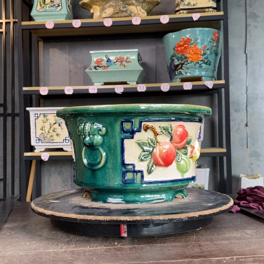 陶瓷树*5绿色圆盆