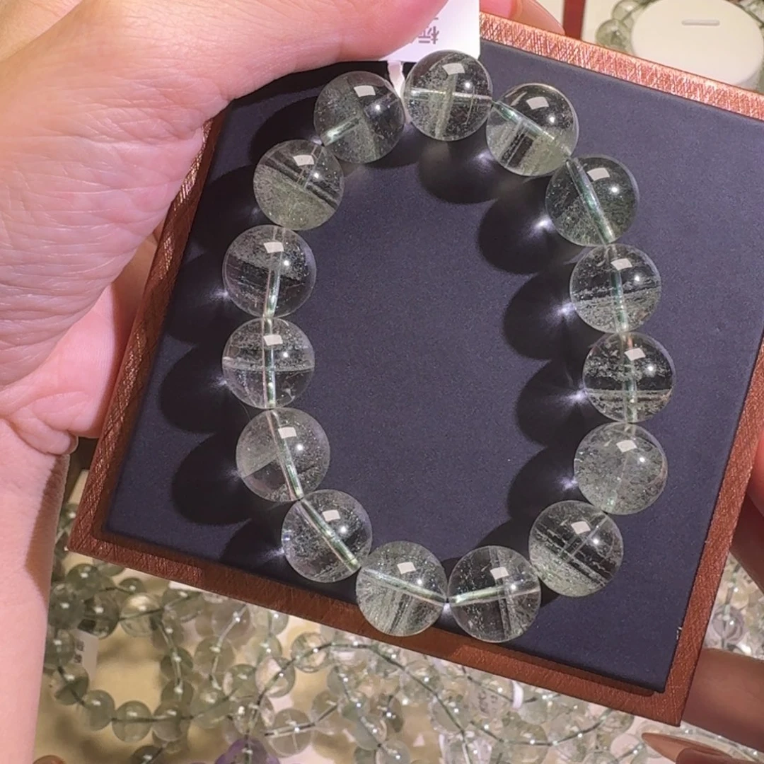 手链水晶未镶嵌巴西金沙翠绿幽灵13.5mm