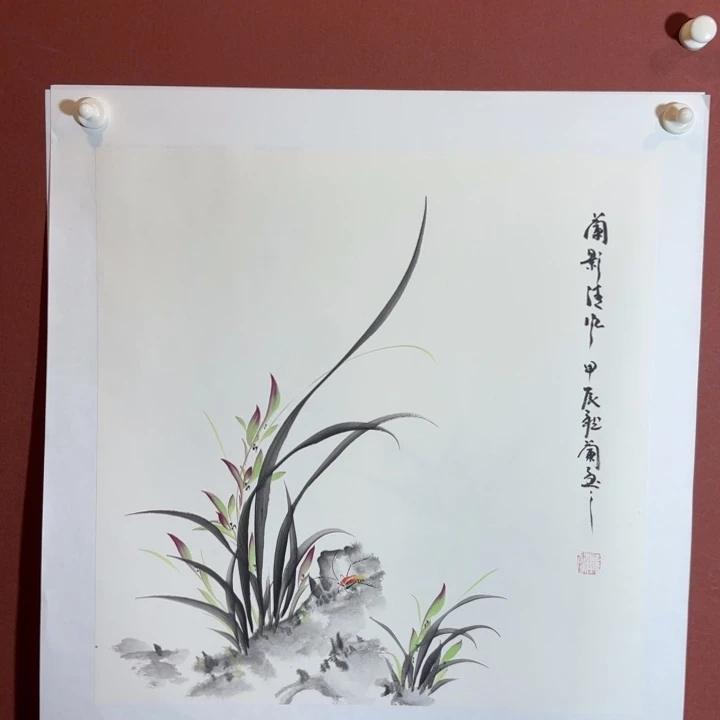 国画听兰老师花鸟