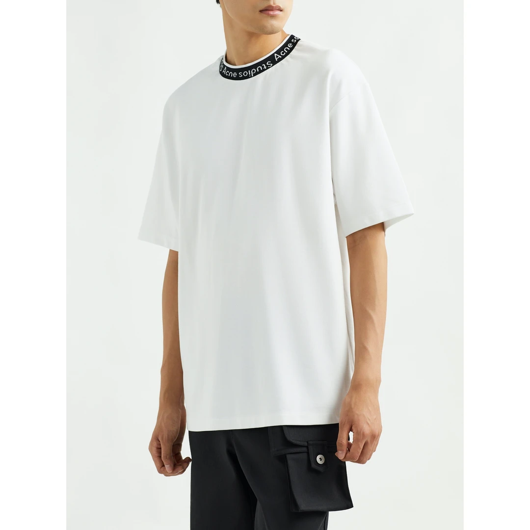 Acne Studios 大廓形品牌标志嵌花平纹布T恤NAP颇特