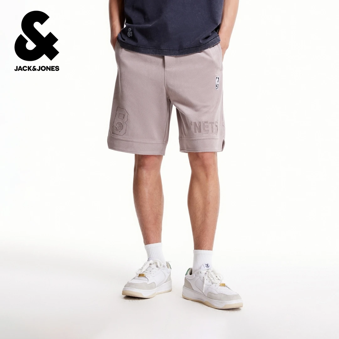 杰克琼斯NBA联名篮网队字母刺绣秋季男装短裤舒适百搭潮时尚裤子