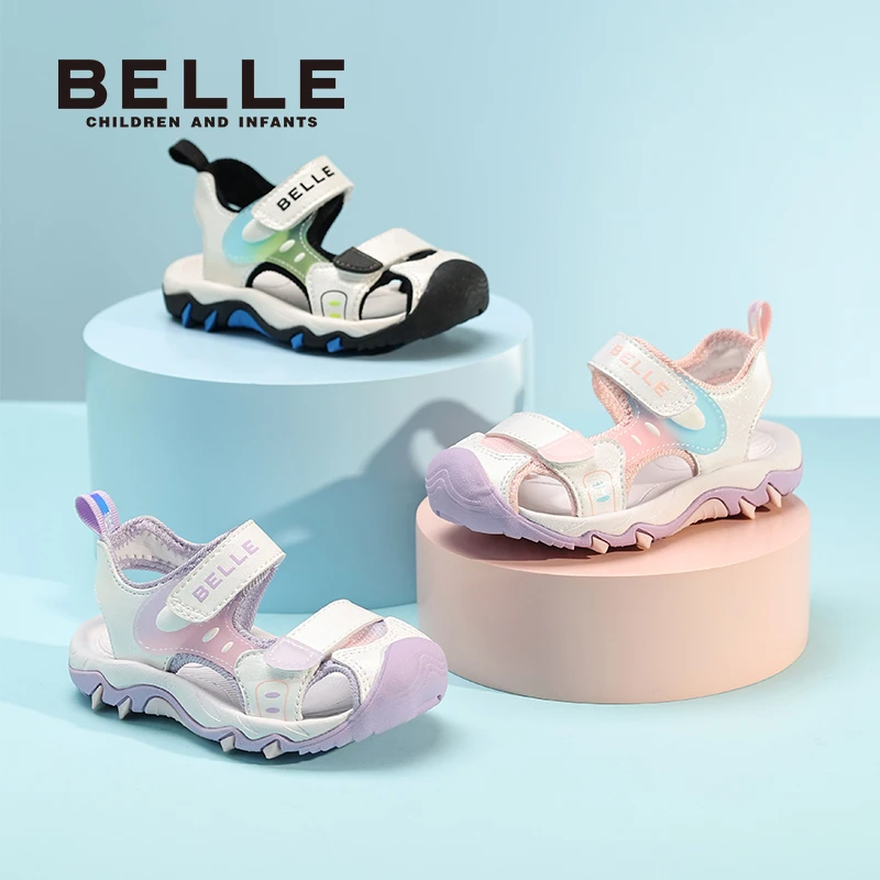 百丽儿童夏季男童女童防撞防踏透气休闲透气沙滩鞋凉鞋CE8894