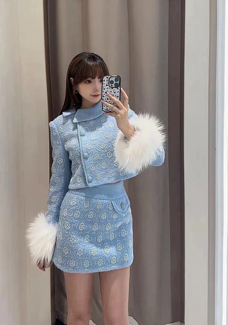 【DE MYSTERE】拉拉家秋冬洋气千金风珍珠刺绣小香风短外套GZJ68076