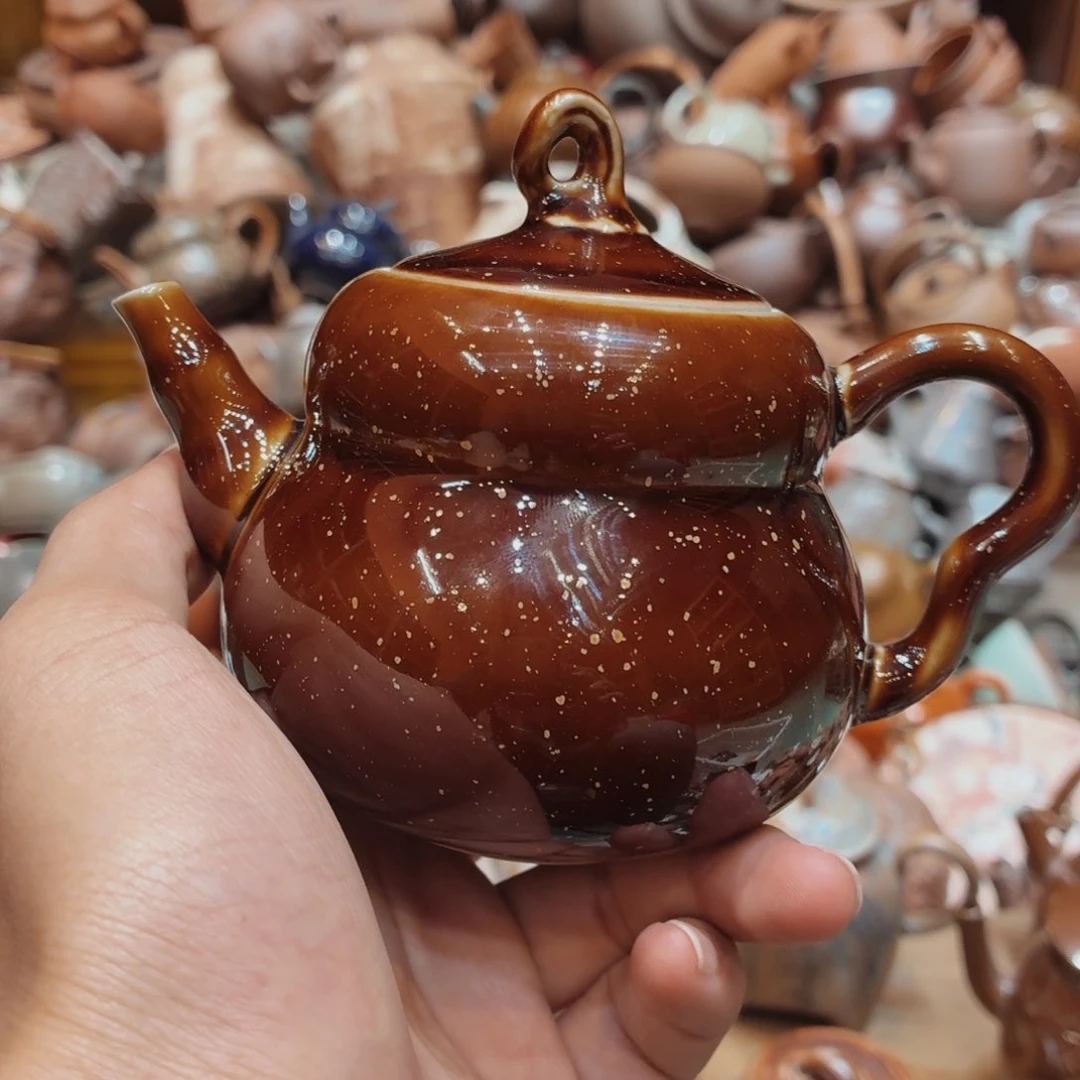 柴烧老岩泥手工茶壶器皿