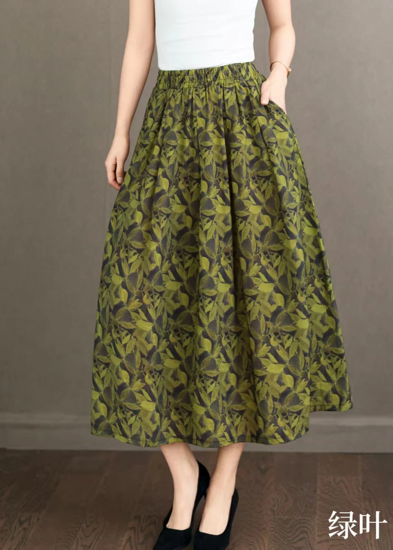 710夏季新款数码印花半裙舒适透气时尚百搭