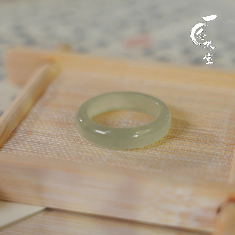 一念珠宝【素心】天然和田玉 | 素圈戒指 |*老料＋高冰*多样性发一