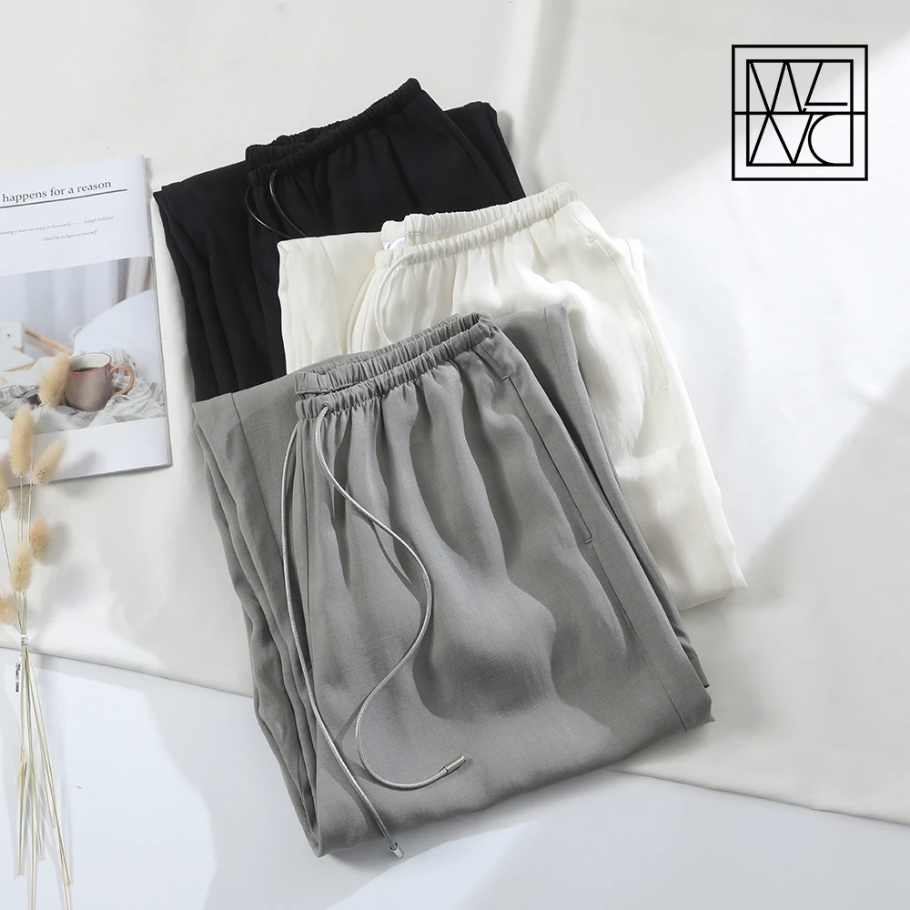 夏季薄款【低调的奢华】亚麻直筒裤高腰宽松显瘦再生纤维亚麻休闲裤