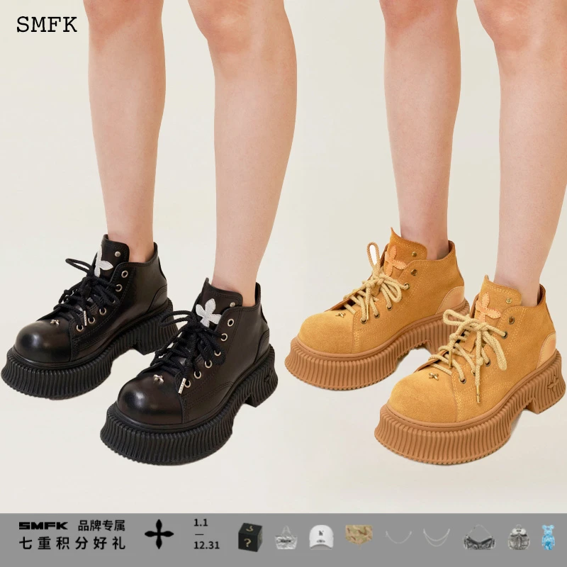 SMFK十字经典低帮沙漠靴 S0012B1 复古时尚百搭英伦风厚底靴