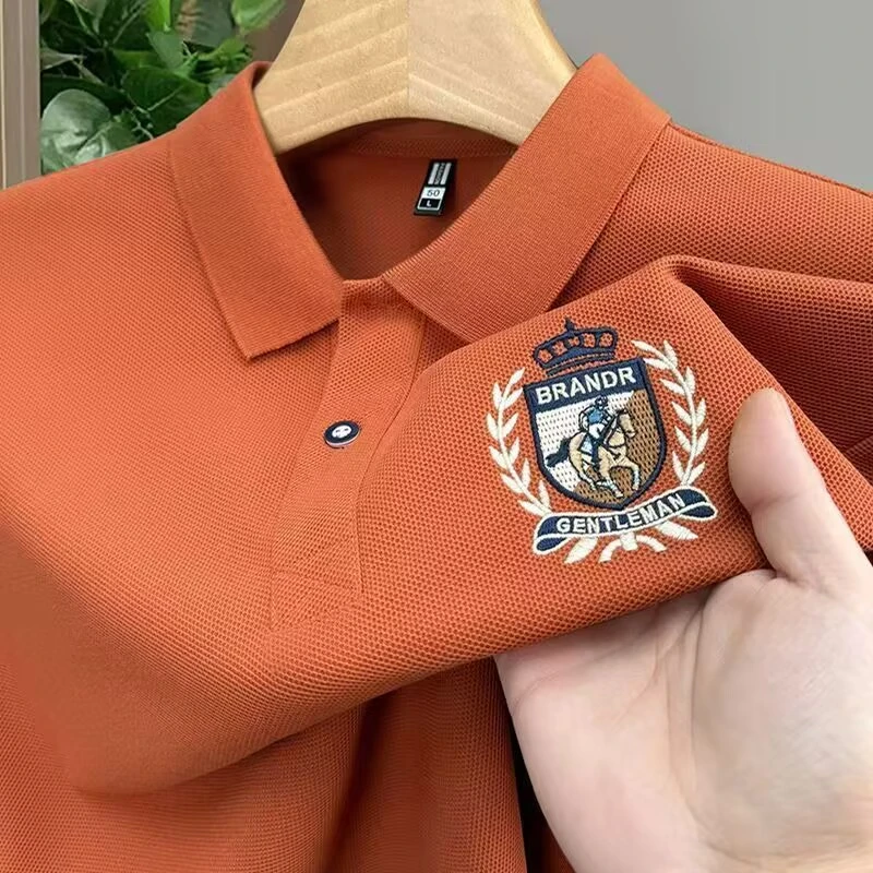 夏季新款男士短袖透气凉感polo衫翻领时尚休闲商务T恤