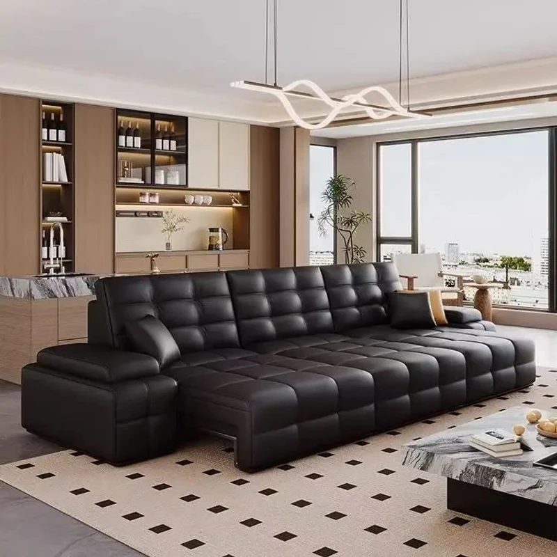 2025新款真皮头层牛皮客厅沙发床客厅现代简约大小户型电动多功能